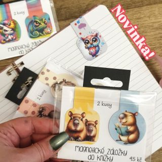 Nové magnetické záložky nejen do knihy. Kapybary, jednorožci a další. #magnetické #záložkadoknihy #bookmark #kapybara...