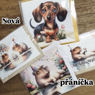 Ještě chybí morče 😀 Nová přání v prodeji. #kapybara #jezevčík #dashoundlove #capybaralove #gratulace #praniknarozeninam...